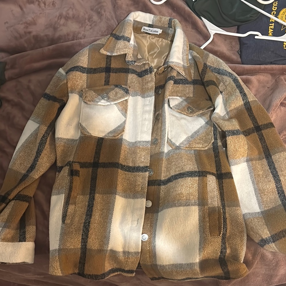 Plaid Button-Up Jacket